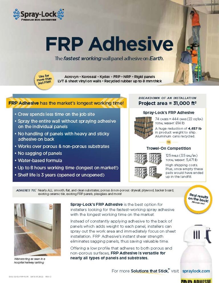 Marketing Materials SprayLock Premium Eco Adhesives